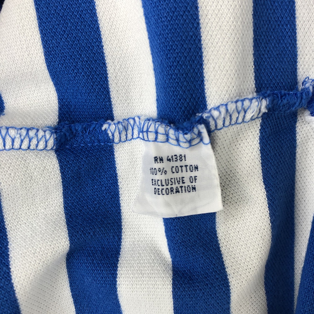 Ralph Lauren POLO RALPH LAUREN Short Sleeve Striped Polo Shirt Men's Size L cotton blue type Vintage Second Hand