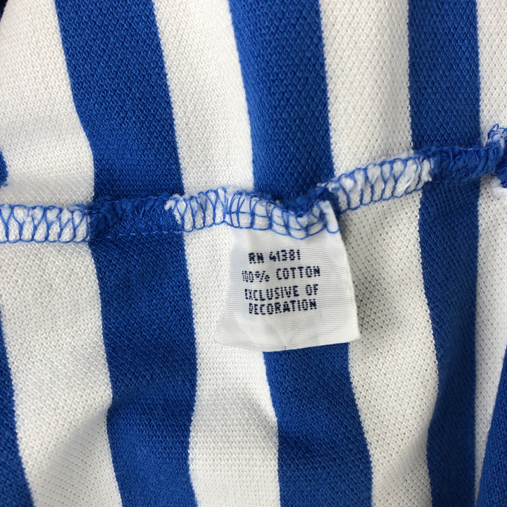 Ralph Lauren POLO RALPH LAUREN Short Sleeve Striped Polo Shirt Men's Size L cotton blue type Vintage Second Hand