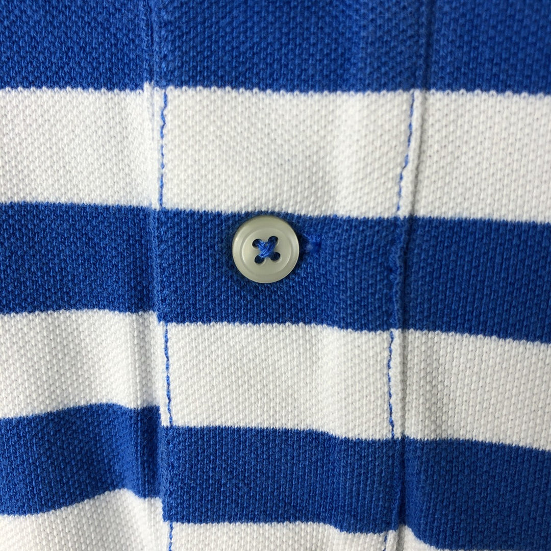 Ralph Lauren POLO RALPH LAUREN Short Sleeve Striped Polo Shirt Men's Size L cotton blue type Vintage Second Hand
