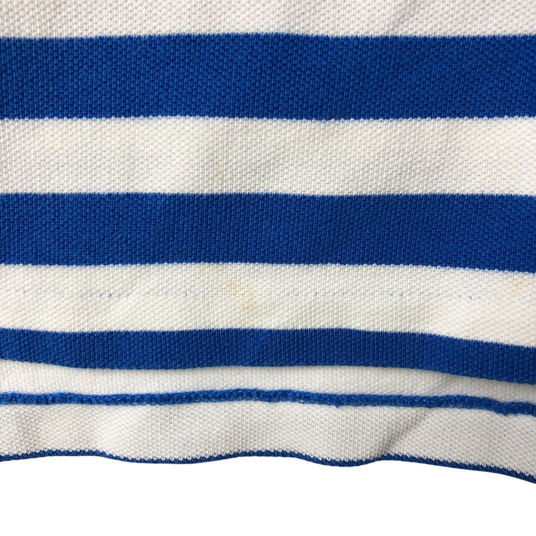Ralph Lauren POLO RALPH LAUREN Short Sleeve Striped Polo Shirt Men's Size L cotton blue type Vintage Second Hand