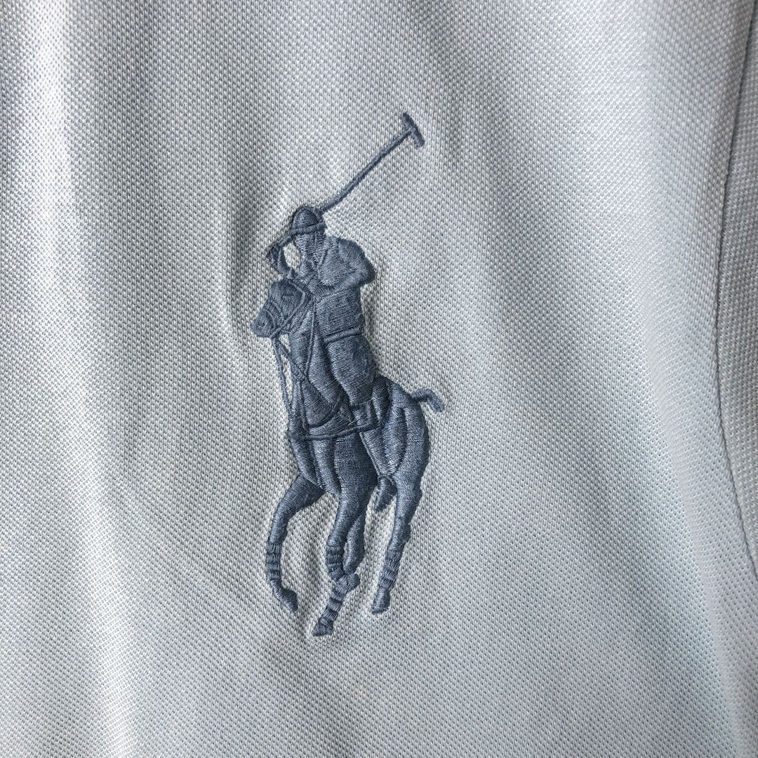 Ralph Lauren POLO by Ralph Lauren CUSTOM FIT Big Pony Short Sleeve Polo Shirt Men's L size cotton Blue type light blue Vintage Second Hand