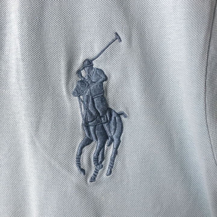 Ralph Lauren POLO by Ralph Lauren CUSTOM FIT Big Pony Short Sleeve Polo Shirt Men's L size cotton Blue type light blue Vintage Second Hand