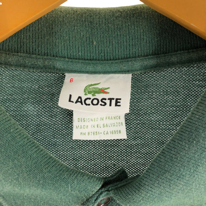 Lacoste LACOSTE Short Sleeve Polo Shirt Size 6 Men's XL cotton Khaki type sage green Vintage Second Hand