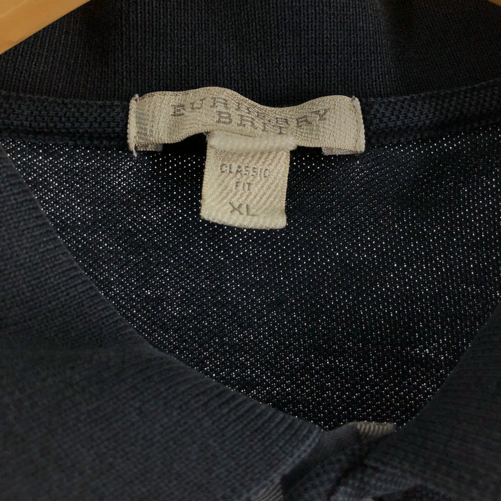 Burberry's BRIT short-sleeved polo shirt, men's XL size cotton black type Vintage Second Hand