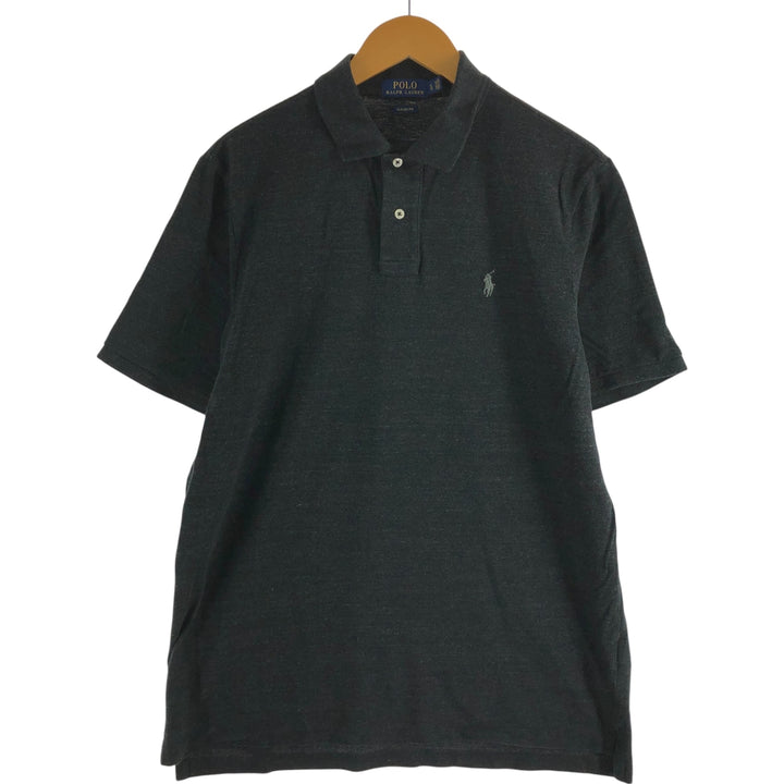 Ralph Lauren POLO RALPH LAUREN CLASSIC FIT short sleeve polo shirt for men size L cotton black type Vintage Second Hand