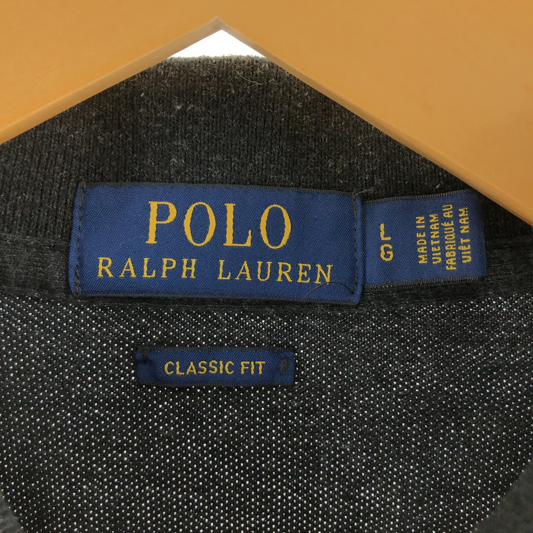Ralph Lauren POLO RALPH LAUREN CLASSIC FIT short sleeve polo shirt for men size L cotton black type Vintage Second Hand