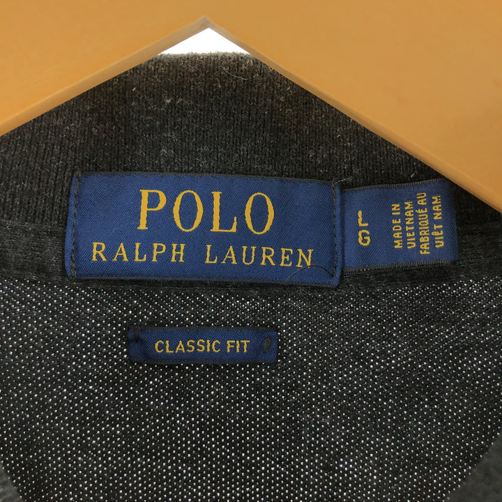 Ralph Lauren POLO RALPH LAUREN CLASSIC FIT short sleeve polo shirt for men size L cotton black type Vintage Second Hand