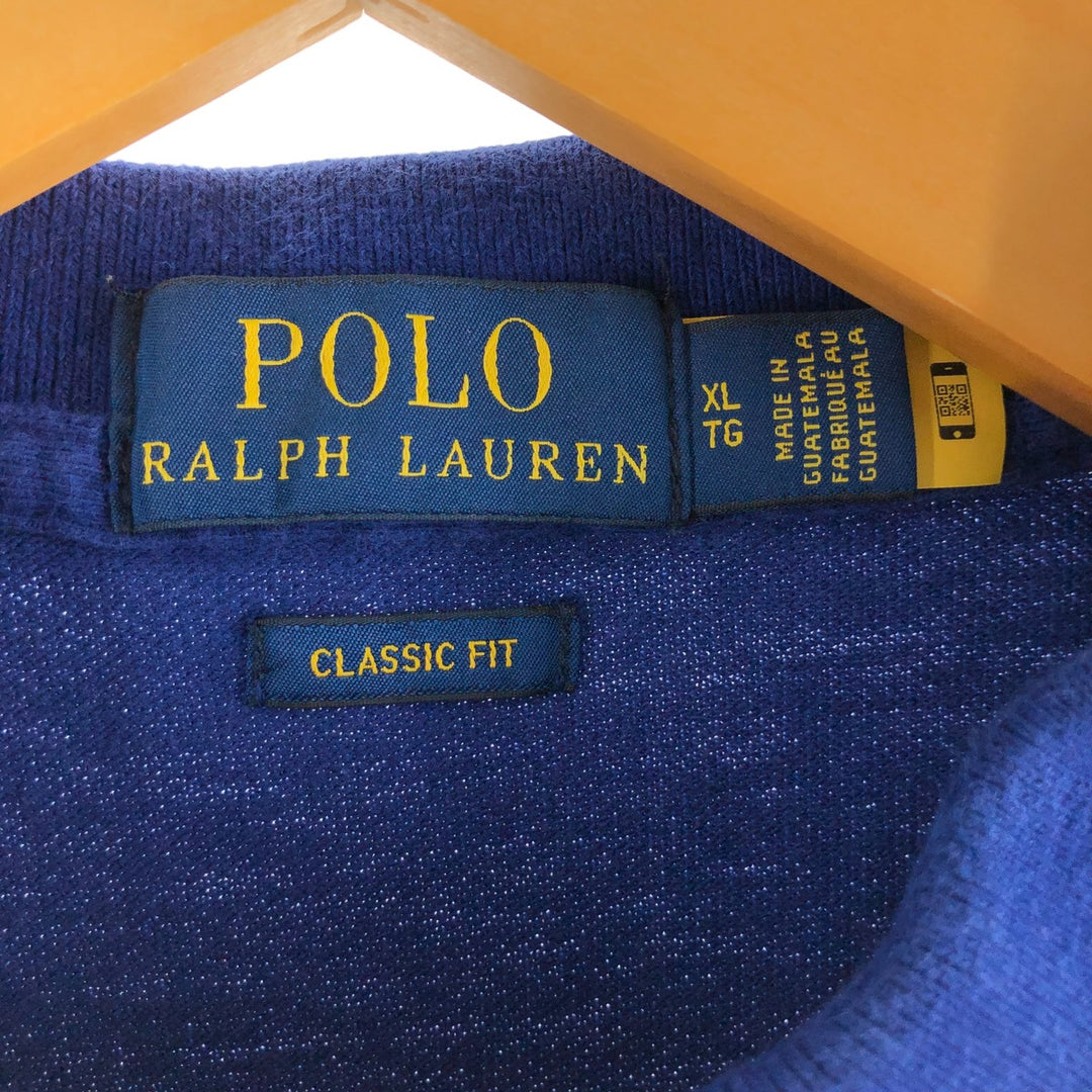 Ralph Lauren POLO RALPH LAUREN CLASSIC FIT short sleeve polo shirt men's XL equivalent cotton blue type Vintage Second Hand