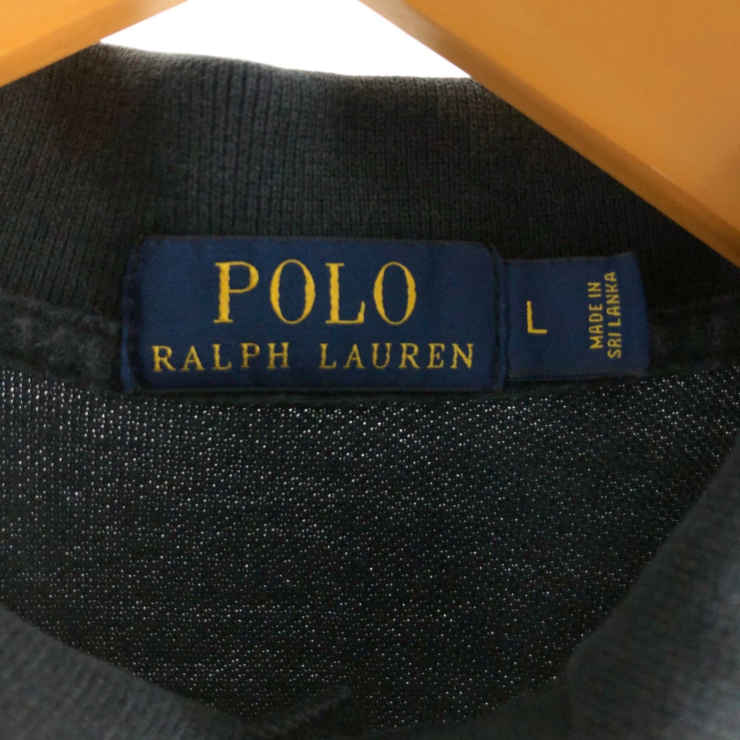 Ralph Lauren POLO RALPH LAUREN short sleeve polo shirt men's size L cotton black type Vintage Second Hand