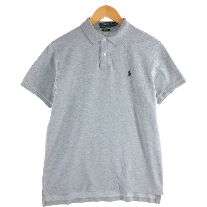 Ralph Lauren POLO RALPH LAUREN CUSTOM FIT short sleeve polo shirt men's size L cotton gray type Vintage Second Hand