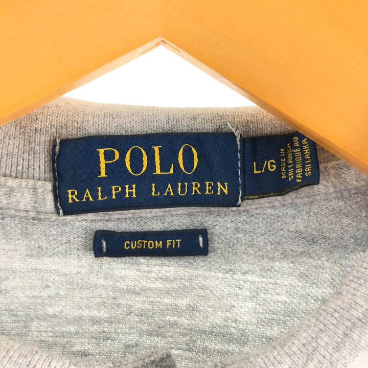 Ralph Lauren POLO RALPH LAUREN CUSTOM FIT short sleeve polo shirt men's size L cotton gray type Vintage Second Hand