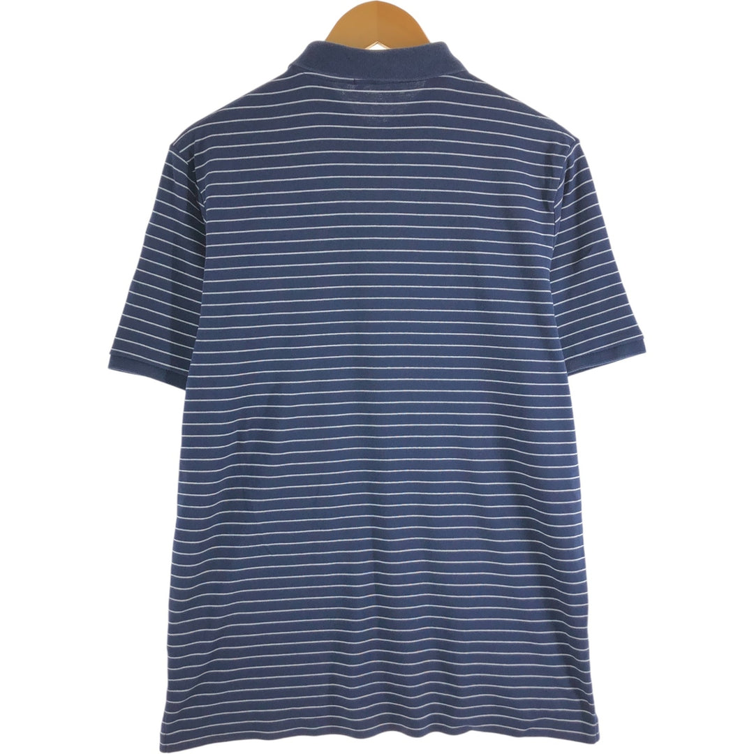 Ralph Lauren POLO RALPH LAUREN Short Sleeve Striped Polo Shirt Men's M cotton navy blue type Vintage Second Hand