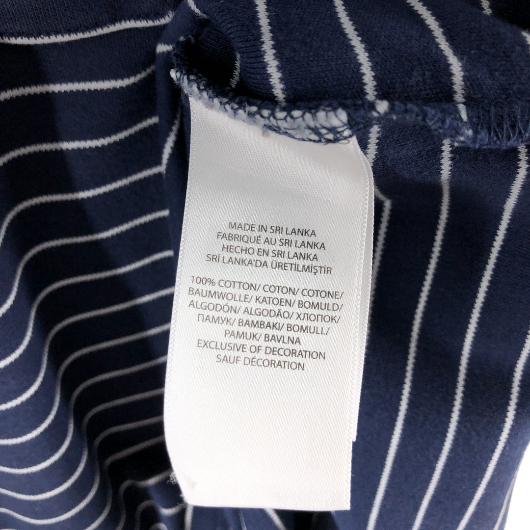 Ralph Lauren POLO RALPH LAUREN Short Sleeve Striped Polo Shirt Men's M cotton navy blue type Vintage Second Hand