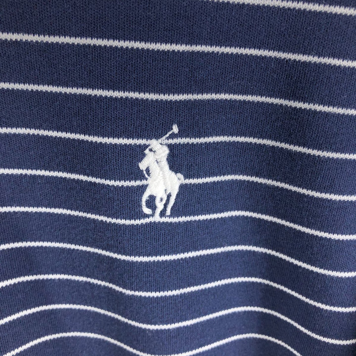 Ralph Lauren POLO RALPH LAUREN Short Sleeve Striped Polo Shirt Men's M cotton navy blue type Vintage Second Hand