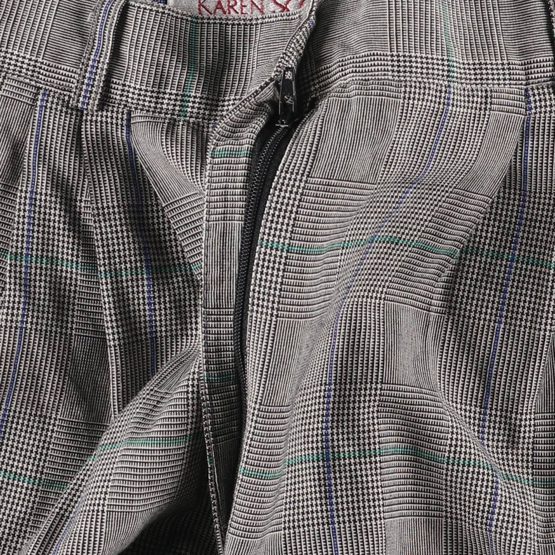 Karen Scott Gun Club Check Three-pleat Shorts, Women's L (w27) polyester black type Vintage Second Hand