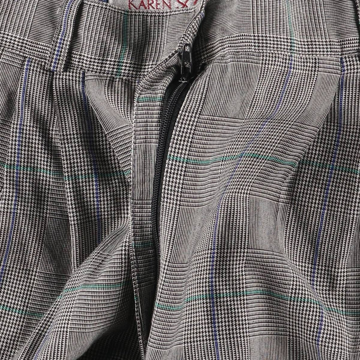 Karen Scott Gun Club Check Three-pleat Shorts, Women's L (w27) polyester black type Vintage Second Hand