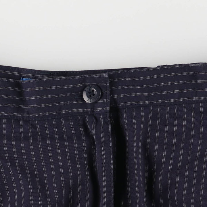Karen Scott, KAREN SCOTT SPORT, Stripe Pattern, Two-pleat Shorts, Women's Size S polyester navy blue type Vintage Second Hand