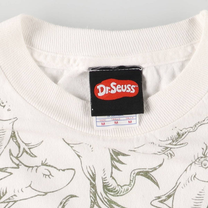 90'S Tennessee River Dr. Seuss Large Print Character Print T-Shirt Men's Medium Vintage cotton white type Vintage Second Hand
