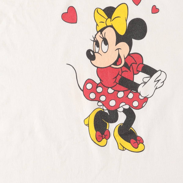 90'S Disney Minnie Mouse Character Print T-Shirt Made in USA Men's XL Vintage cotton white type Vintage Second Hand