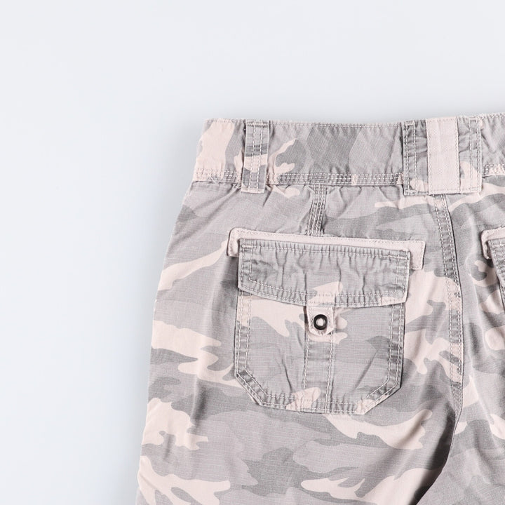 Carhartt Relaxed Fit Camouflage Pattern Woodland Camo Ripstop Work Shorts Shorts Women's XL (w33) cotton gray type Vintage Second Hand