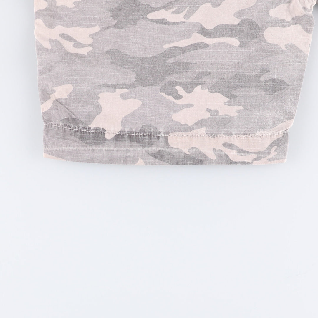 Carhartt Relaxed Fit Camouflage Pattern Woodland Camo Ripstop Work Shorts Shorts Women's XL (w33) cotton gray type Vintage Second Hand