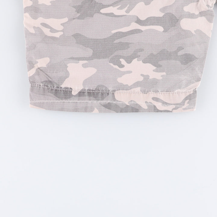 Carhartt Relaxed Fit Camouflage Pattern Woodland Camo Ripstop Work Shorts Shorts Women's XL (w33) cotton gray type Vintage Second Hand