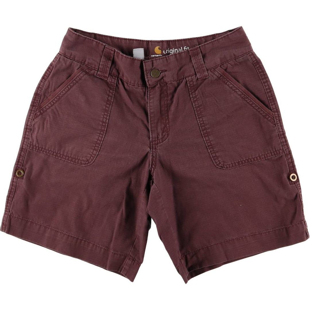 Carhartt ORIGINAL FIT Ripstop Work Shorts Shorts Women's L (w30) cotton Purple type red-purple Vintage Second Hand
