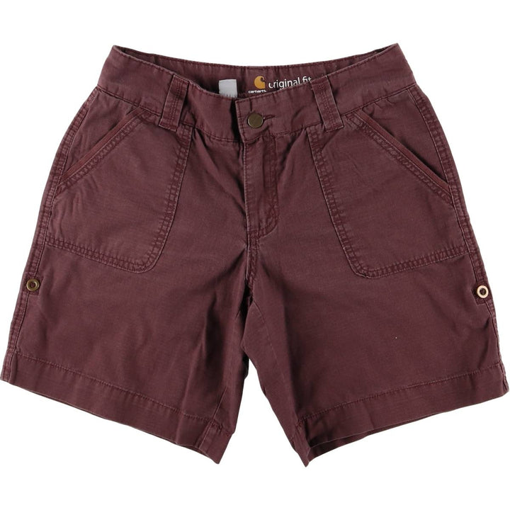 Carhartt ORIGINAL FIT Ripstop Work Shorts Shorts Women's L (w30) cotton Purple type red-purple Vintage Second Hand