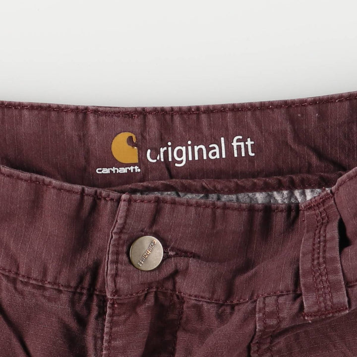 Carhartt ORIGINAL FIT Ripstop Work Shorts Shorts Women's L (w30) cotton Purple type red-purple Vintage Second Hand