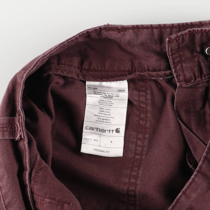 Carhartt ORIGINAL FIT Ripstop Work Shorts Shorts Women's L (w30) cotton Purple type red-purple Vintage Second Hand