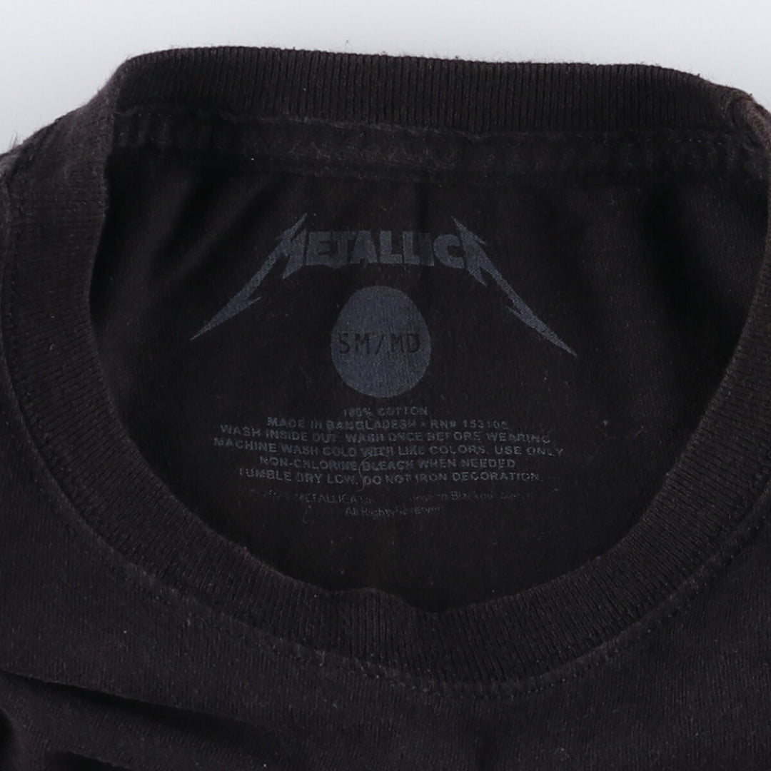 METALLICA Metallica Band T-shirt Band T Men's M size cotton black type Vintage Second Hand