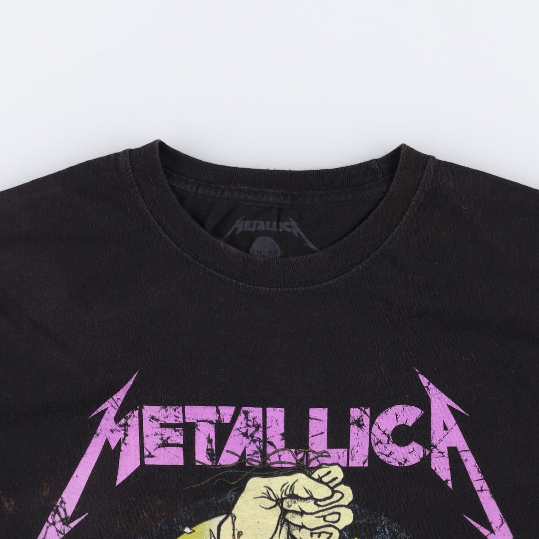 METALLICA Metallica Band T-shirt Band T Men's M size cotton black type Vintage Second Hand