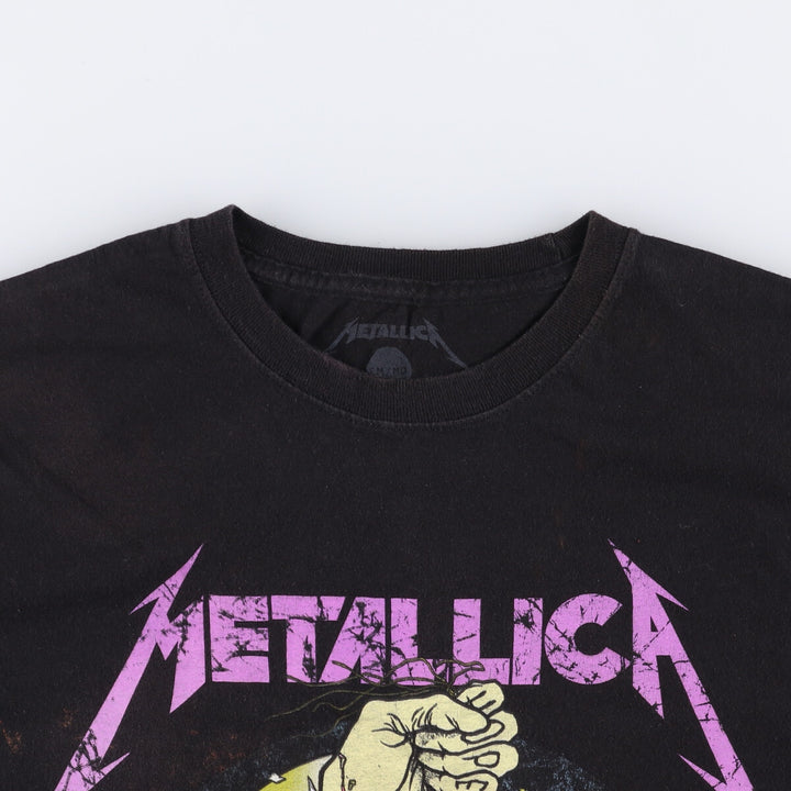 METALLICA Metallica Band T-shirt Band T Men's M size cotton black type Vintage Second Hand