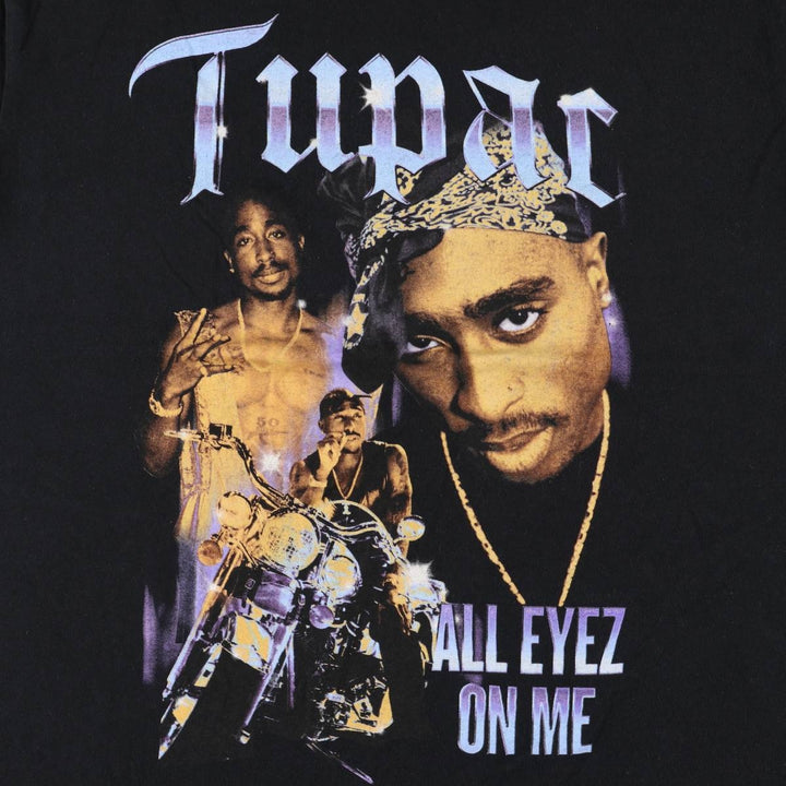 2pac Rap T-shirt, Men's L size cotton black type Vintage Second Hand