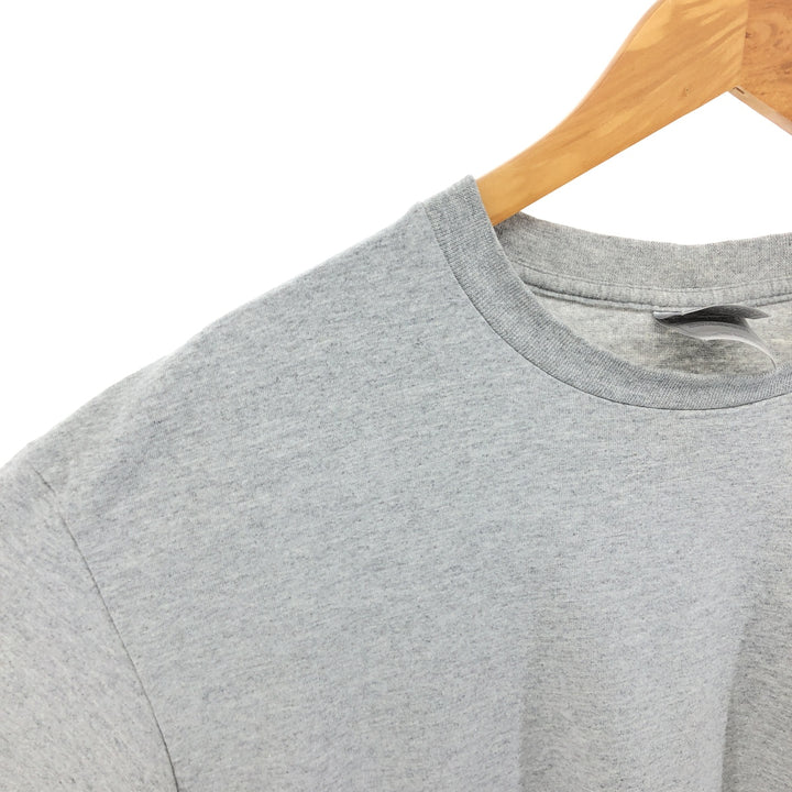 00'S Nike logo embroidered one-point logo T-shirt, men's size L cotton gray type Vintage Second Hand