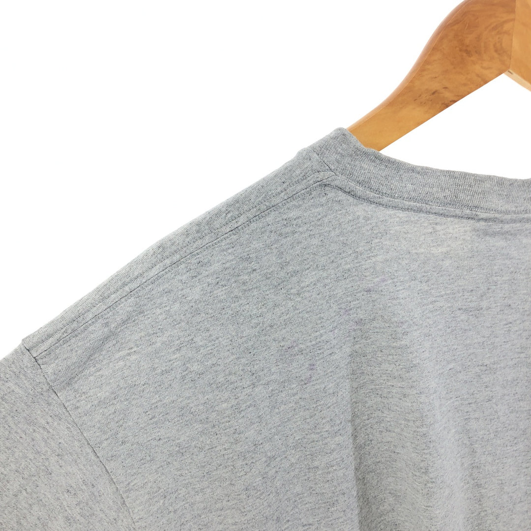 00'S Nike logo embroidered one-point logo T-shirt, men's size L cotton gray type Vintage Second Hand