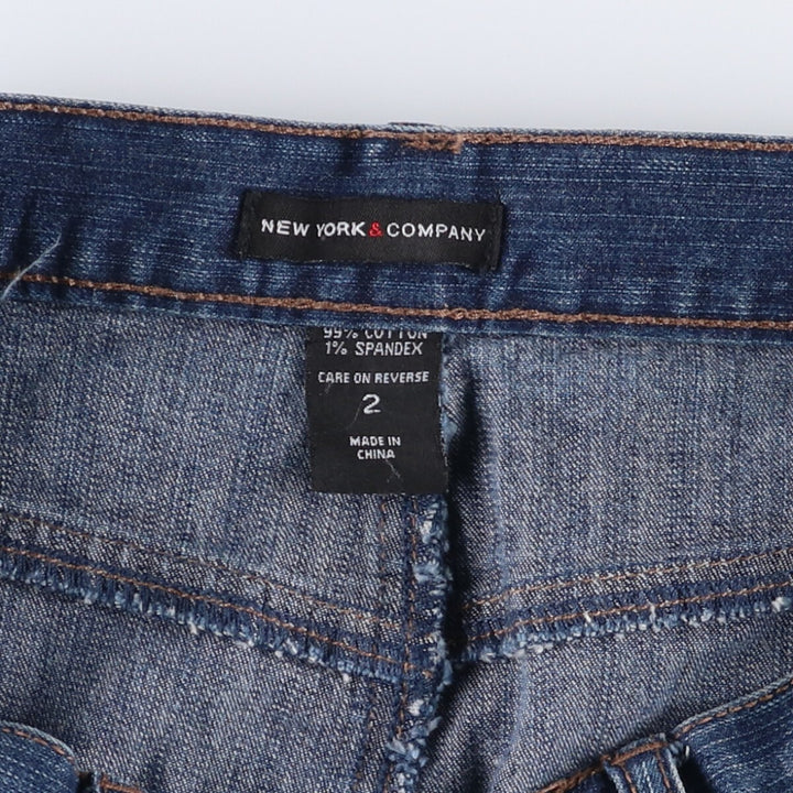 NEW YORK and COMRANY denim half-length A-line skirt, women's size L cotton blue type Vintage Second Hand