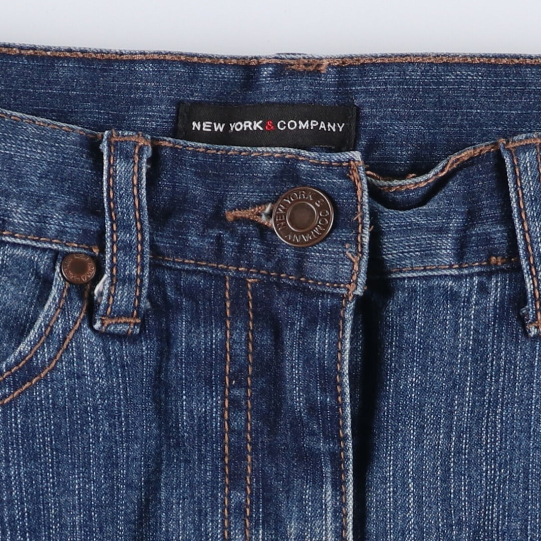 NEW YORK and COMRANY denim half-length A-line skirt, women's size L cotton blue type Vintage Second Hand