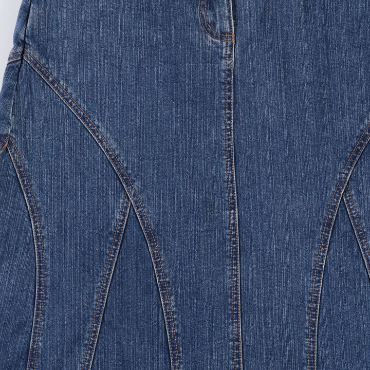 NEW YORK and COMRANY denim half-length A-line skirt, women's size L cotton blue type Vintage Second Hand