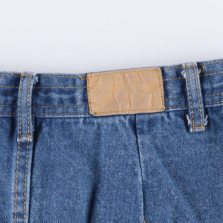 Open front denim trapezoid mini skirt for women, size M cotton blue type Vintage Second Hand