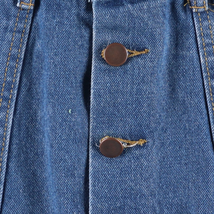 Open front denim trapezoid mini skirt for women, size M cotton blue type Vintage Second Hand