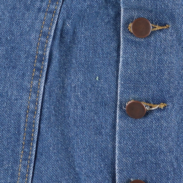 Open front denim trapezoid mini skirt for women, size M cotton blue type Vintage Second Hand