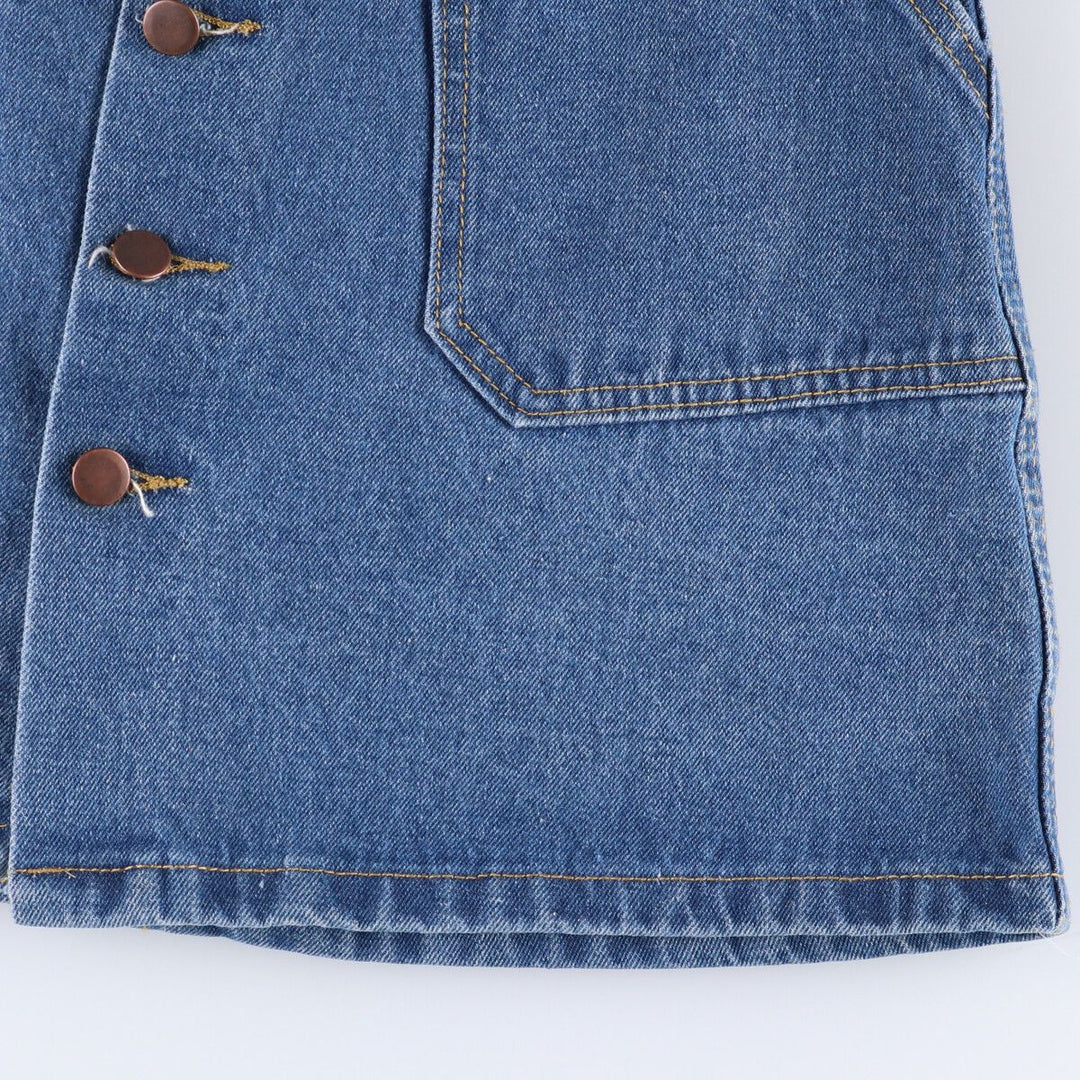 Open front denim trapezoid mini skirt for women, size M cotton blue type Vintage Second Hand
