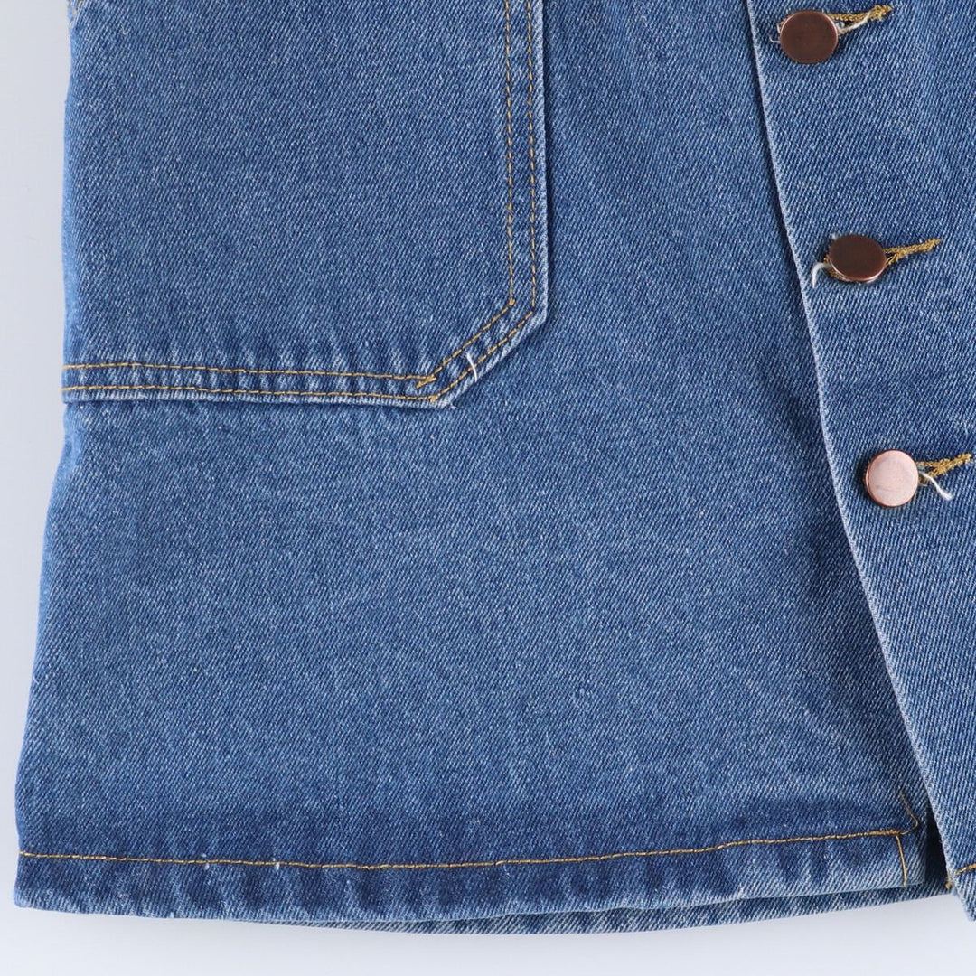 Open front denim trapezoid mini skirt for women, size M cotton blue type Vintage Second Hand