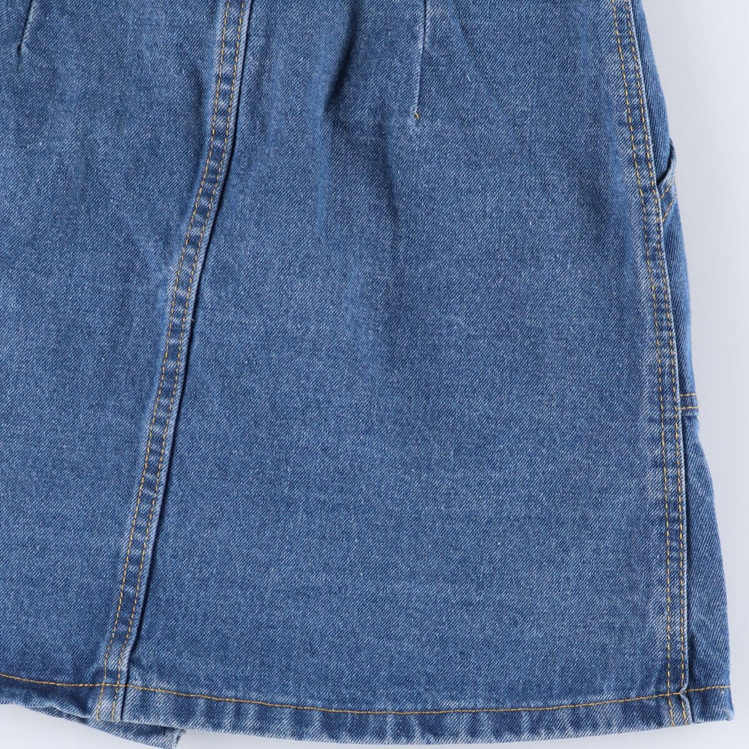 Open front denim trapezoid mini skirt for women, size M cotton blue type Vintage Second Hand