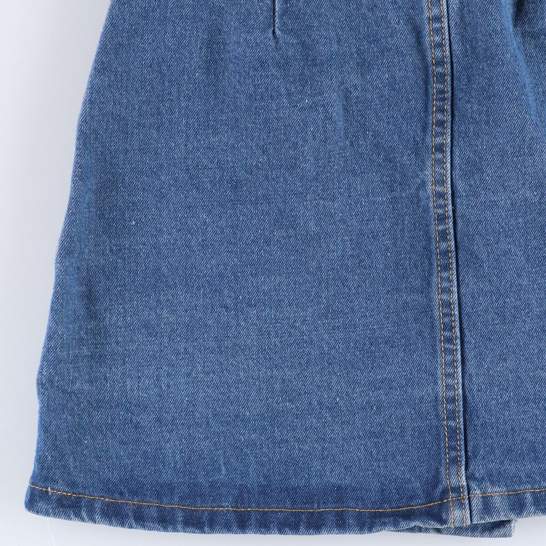 Open front denim trapezoid mini skirt for women, size M cotton blue type Vintage Second Hand