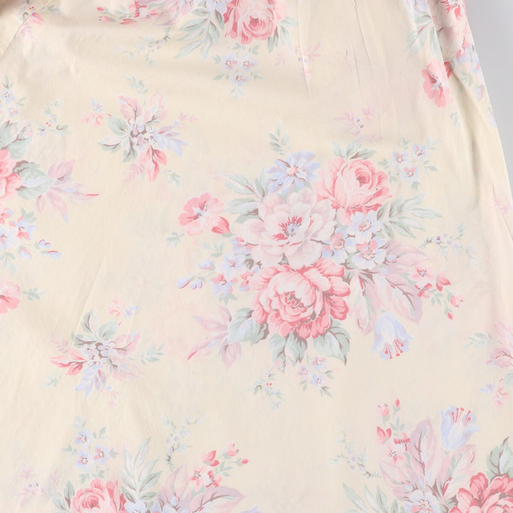 Ralph Lauren LAUREN Floral print front opening long flare skirt for women size S cotton yellow type Vintage Second Hand