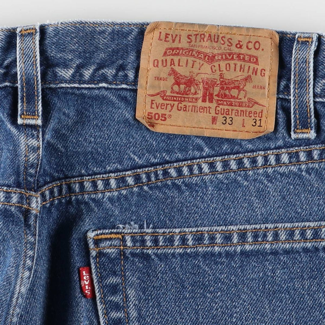 00'S Levi's 505 REGULAR FIT STRAIGHT LEG tapered denim pants for men, size w32 cotton blue type Vintage Second Hand