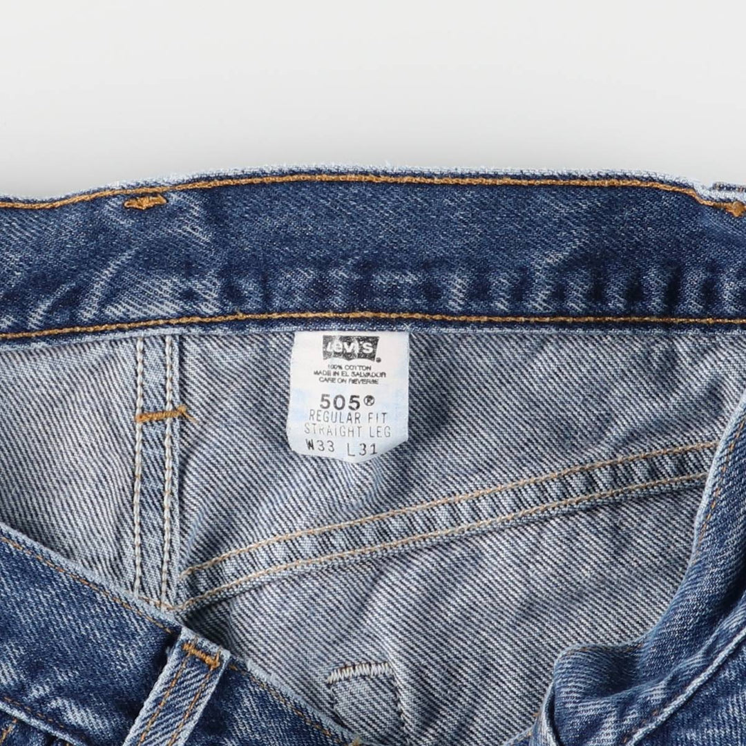 00'S Levi's 505 REGULAR FIT STRAIGHT LEG tapered denim pants for men, size w32 cotton blue type Vintage Second Hand