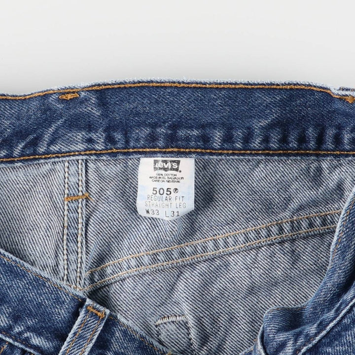 00'S Levi's 505 REGULAR FIT STRAIGHT LEG tapered denim pants for men, size w32 cotton blue type Vintage Second Hand